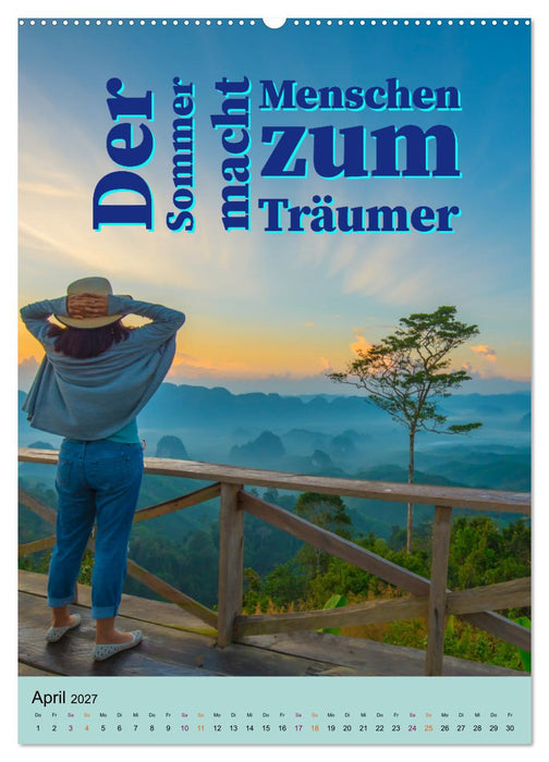 Verrückt nach SOMMER Urlaub- Auszeit - Sprüche (CALVENDO Premium Wandkalender 2027)