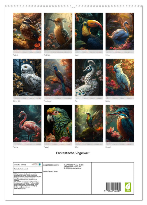 Fantastische Vogelwelt (CALVENDO Premium Wandkalender 2027)