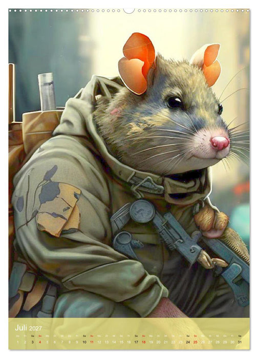 Tierische Krieger. Pelzige Soldaten im aktiven Dienst des Militärs (CALVENDO Premium Wandkalender 2027)