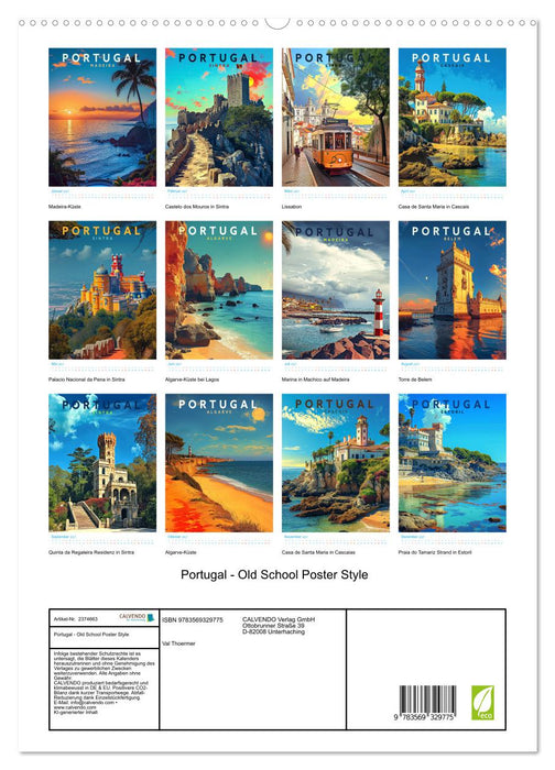 Portugal - Old School Poster Style (CALVENDO Premium Wandkalender 2027)