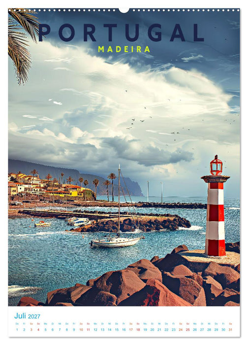 Portugal - Old School Poster Style (CALVENDO Premium Wandkalender 2027)