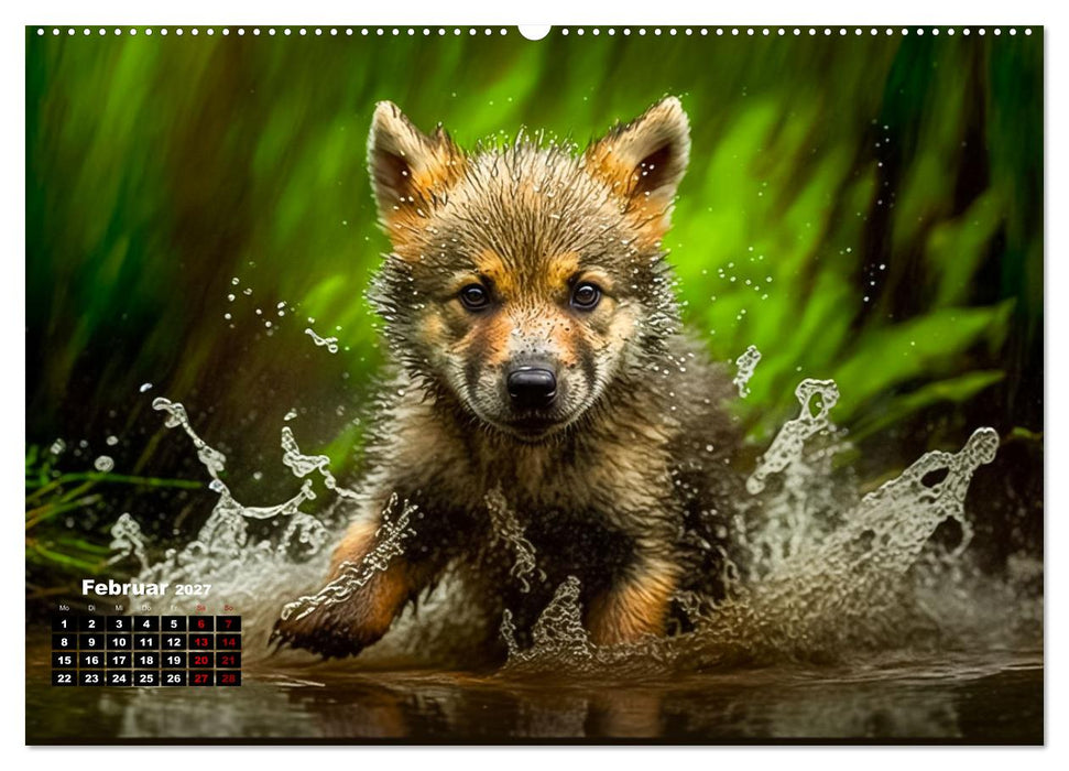 Tierkinder beim baden (CALVENDO Wandkalender 2027)
