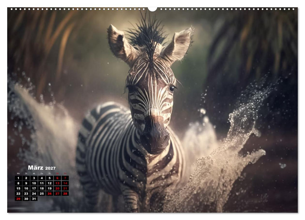 Tierkinder beim baden (CALVENDO Wandkalender 2027)
