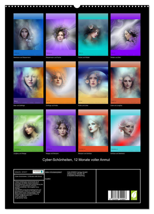 Cyber-Schönheiten, 12 Monate voller Anmut (CALVENDO Premium Wandkalender 2027)