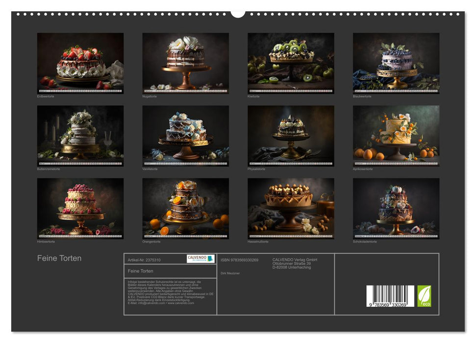 Feine Torten (CALVENDO Premium Wandkalender 2027)