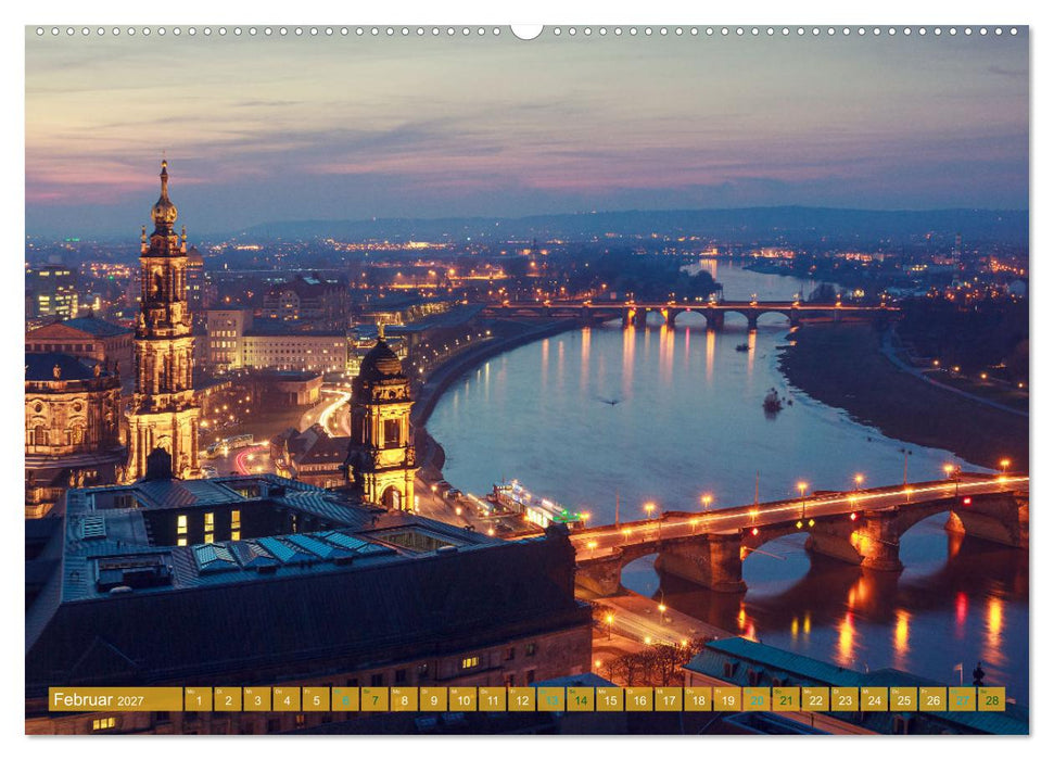 Romantisches Dresden im Winter (CALVENDO Premium Wandkalender 2027)