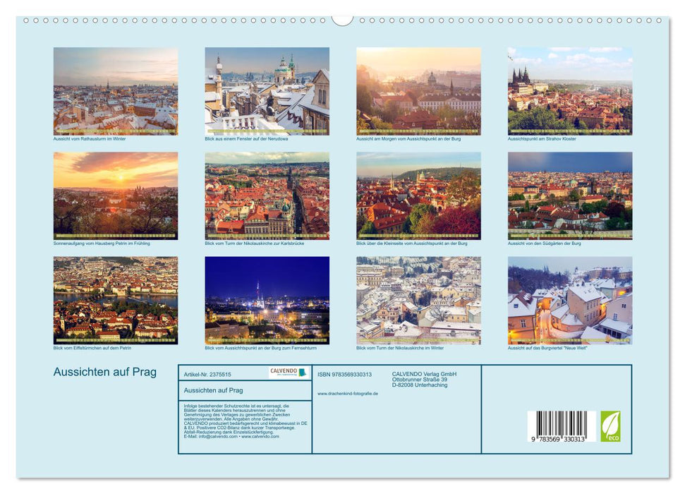 Aussichten auf Prag (CALVENDO Premium Wandkalender 2027)
