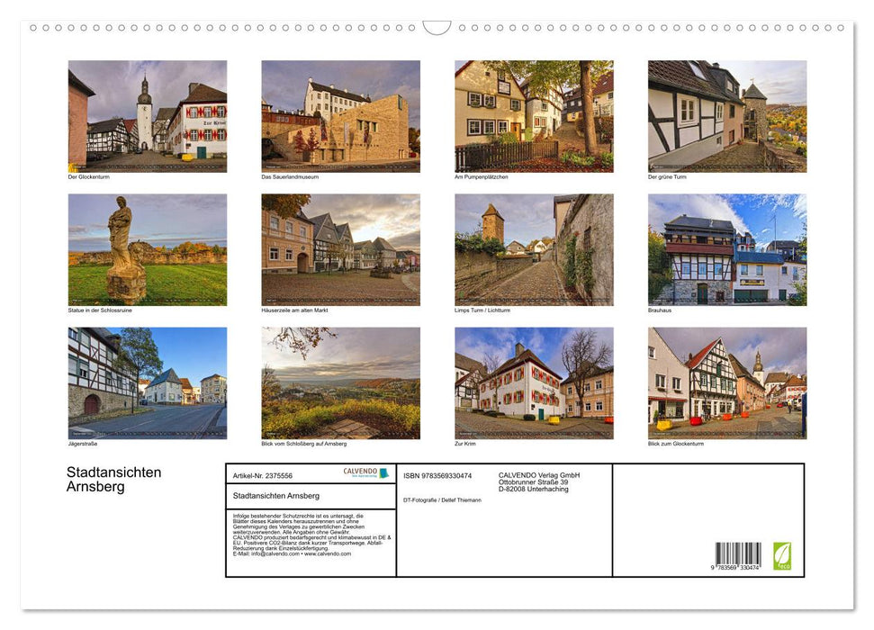 Stadtansichten Arnsberg (CALVENDO Wandkalender 2027)