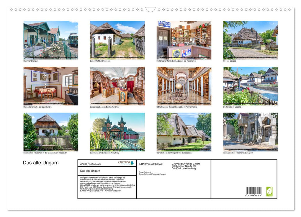 Das alte Ungarn (CALVENDO Wandkalender 2027)