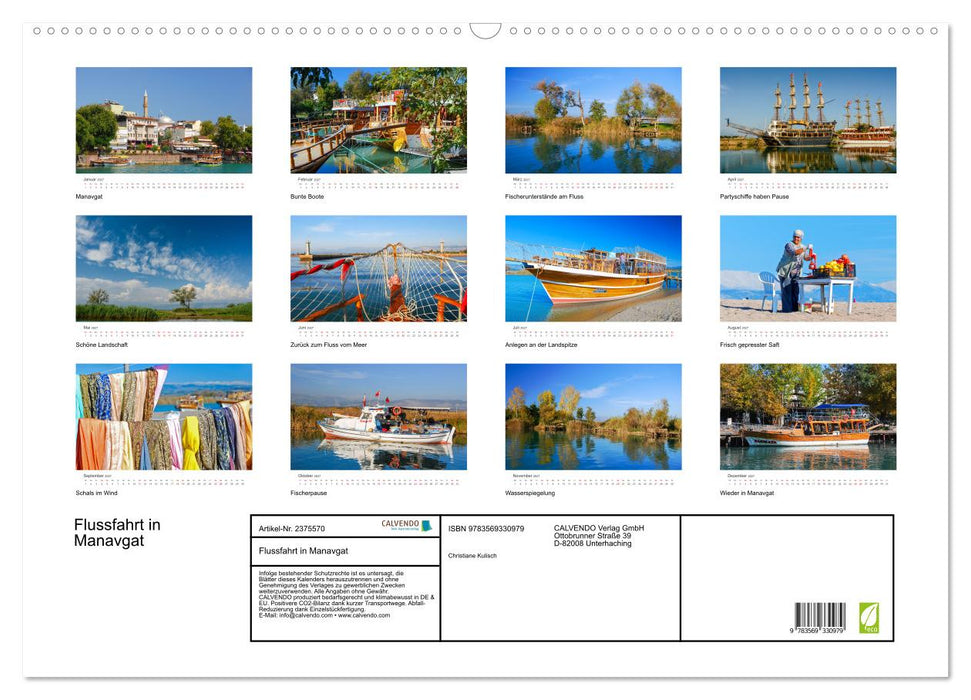 Flussfahrt in Manavgat (CALVENDO Wandkalender 2027)