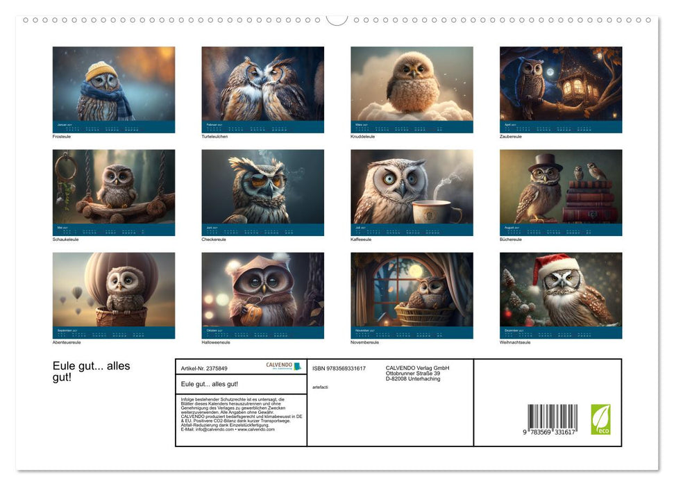 Eule gut... alles gut! (CALVENDO Premium Wandkalender 2027)
