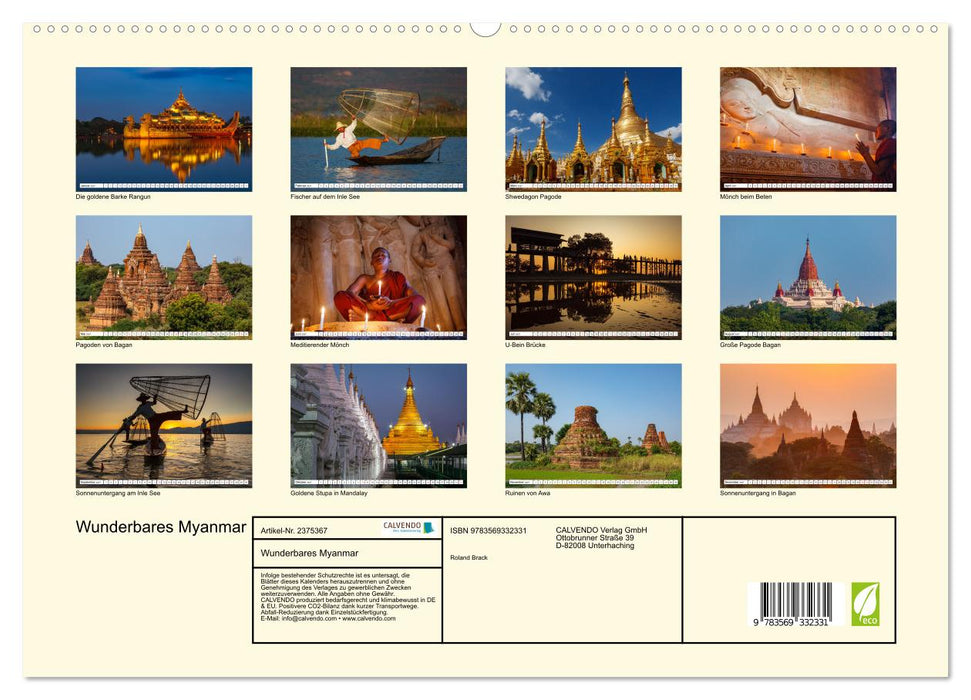 Wunderbares Myanmar (CALVENDO Premium Wandkalender 2027)