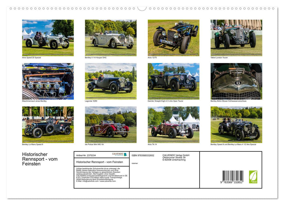 Historischer Rennsport - vom Feinsten (CALVENDO Premium Wandkalender 2027)
