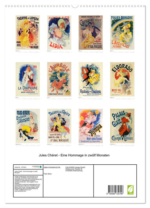 Jules Chéret - Eine Hommage in zwölf Monaten (CALVENDO Premium Wandkalender 2027)