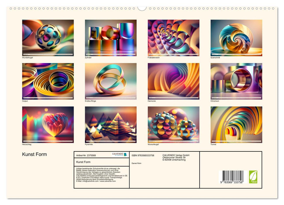 Kunst Form (CALVENDO Premium Wandkalender 2027)