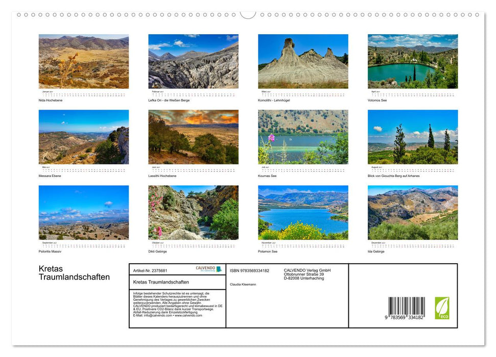 Kretas Traumlandschaften (CALVENDO Premium Wandkalender 2027)
