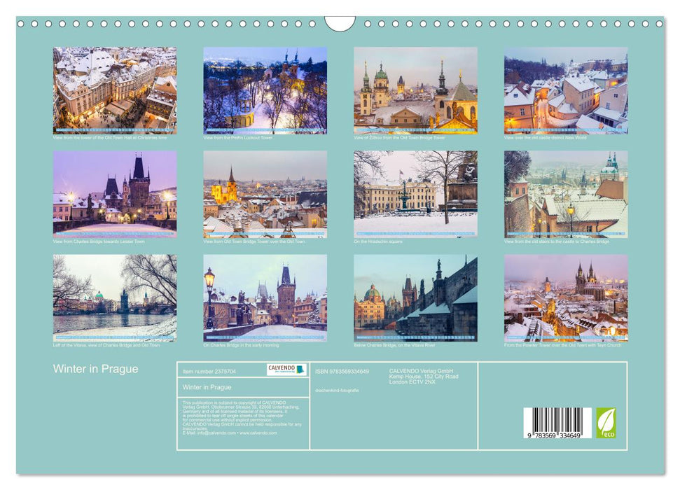 Winter in Prague (CALVENDO Monthly Calendar 2027)