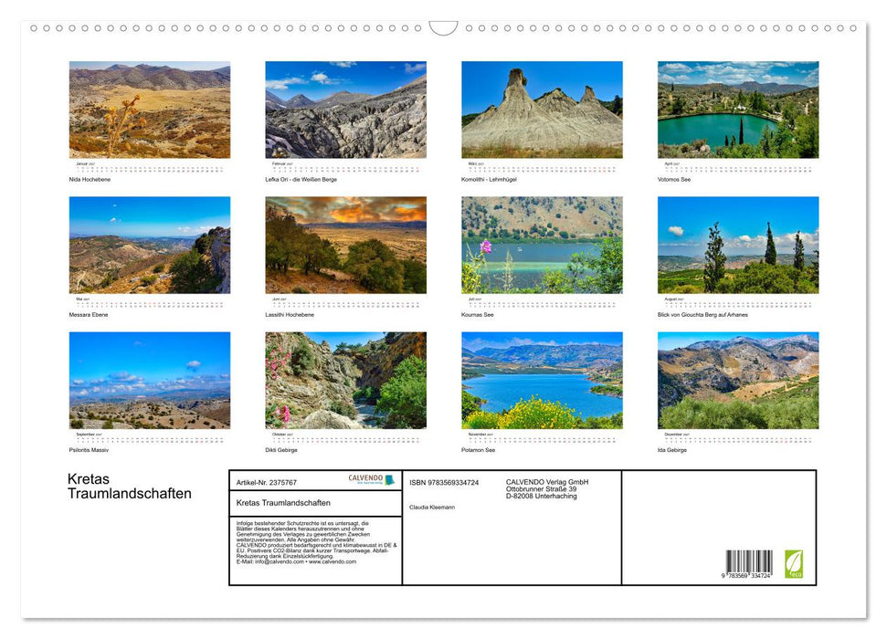 Kretas Traumlandschaften (CALVENDO Wandkalender 2027)