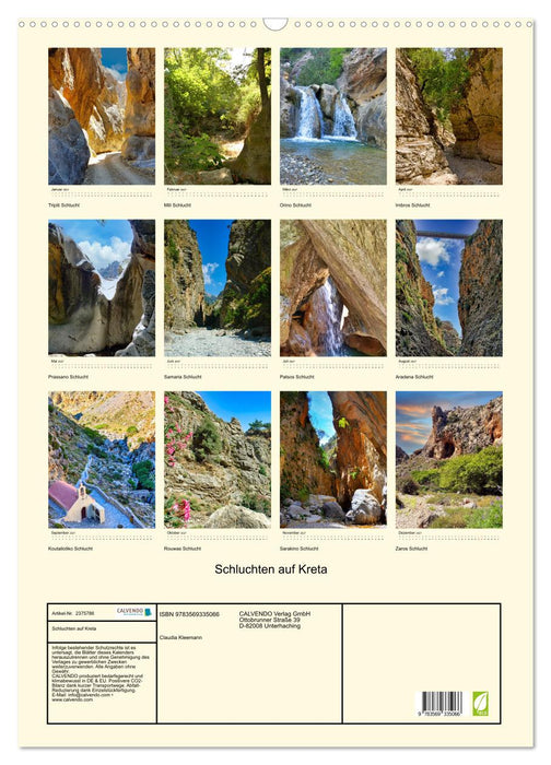 Schluchten auf Kreta (CALVENDO Wandkalender 2027)