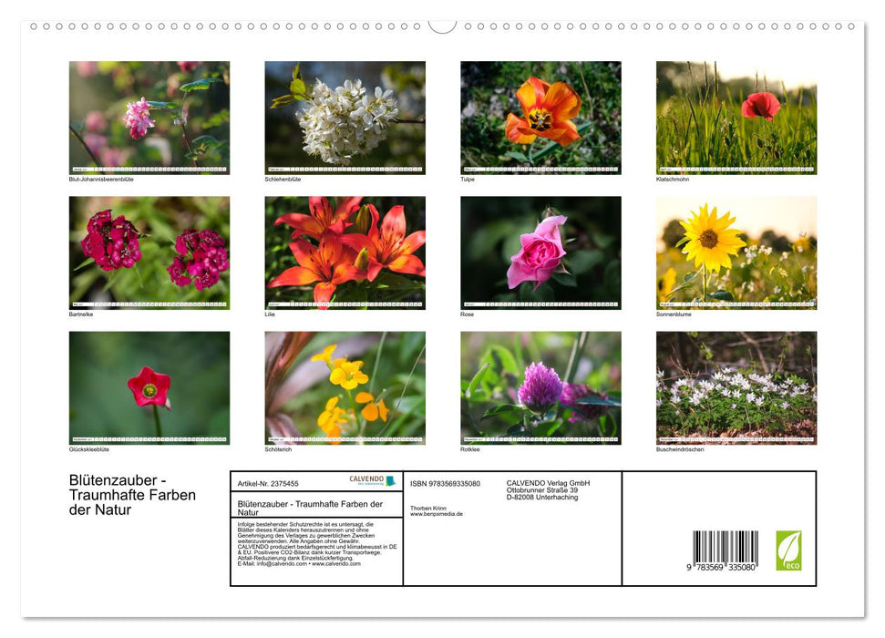 Blütenzauber - Traumhafte Farben der Natur (CALVENDO Premium Wandkalender 2027)