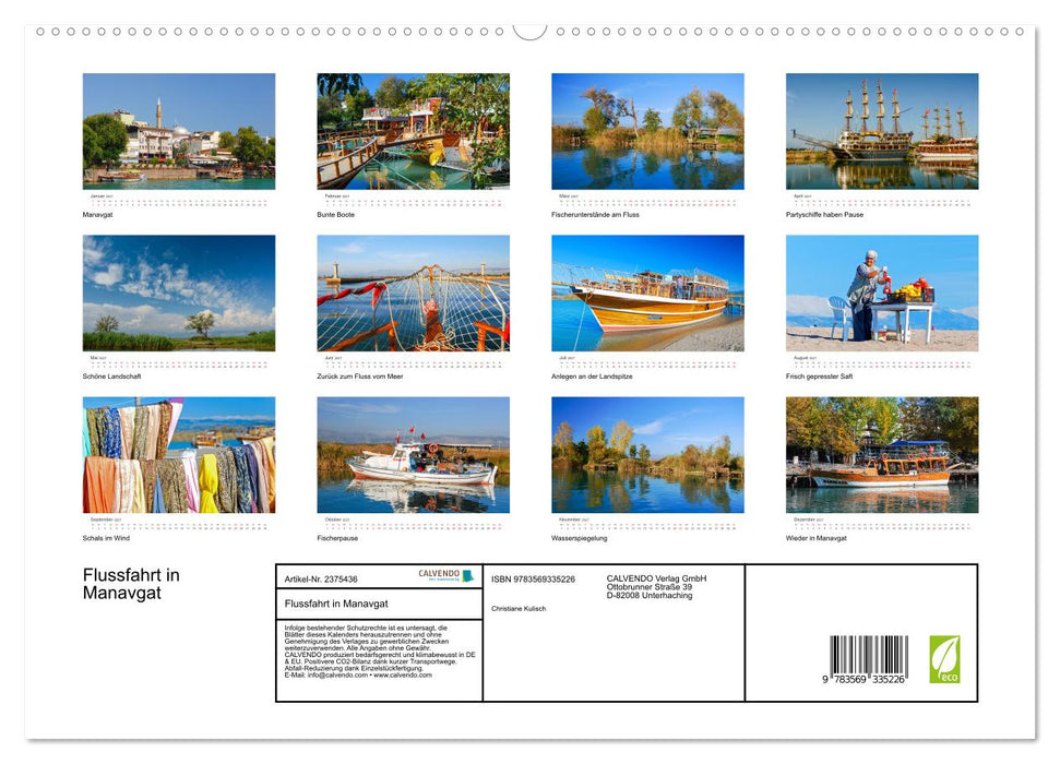 Flussfahrt in Manavgat (CALVENDO Premium Wandkalender 2027)