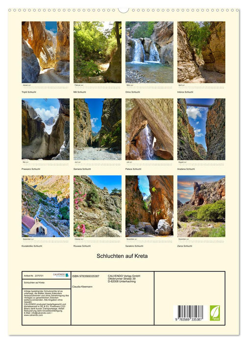 Schluchten auf Kreta (CALVENDO Premium Wandkalender 2027)