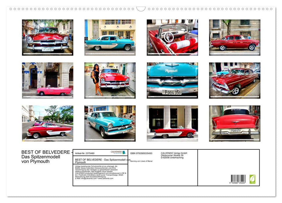 BEST OF BELVEDERE - Das Spitzenmodell von Plymouth (CALVENDO Wandkalender 2027)