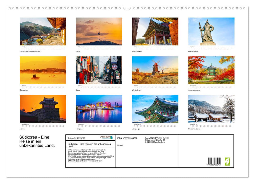 Südkorea - Eine Reise in ein unbekanntes Land. (CALVENDO Wandkalender 2027)