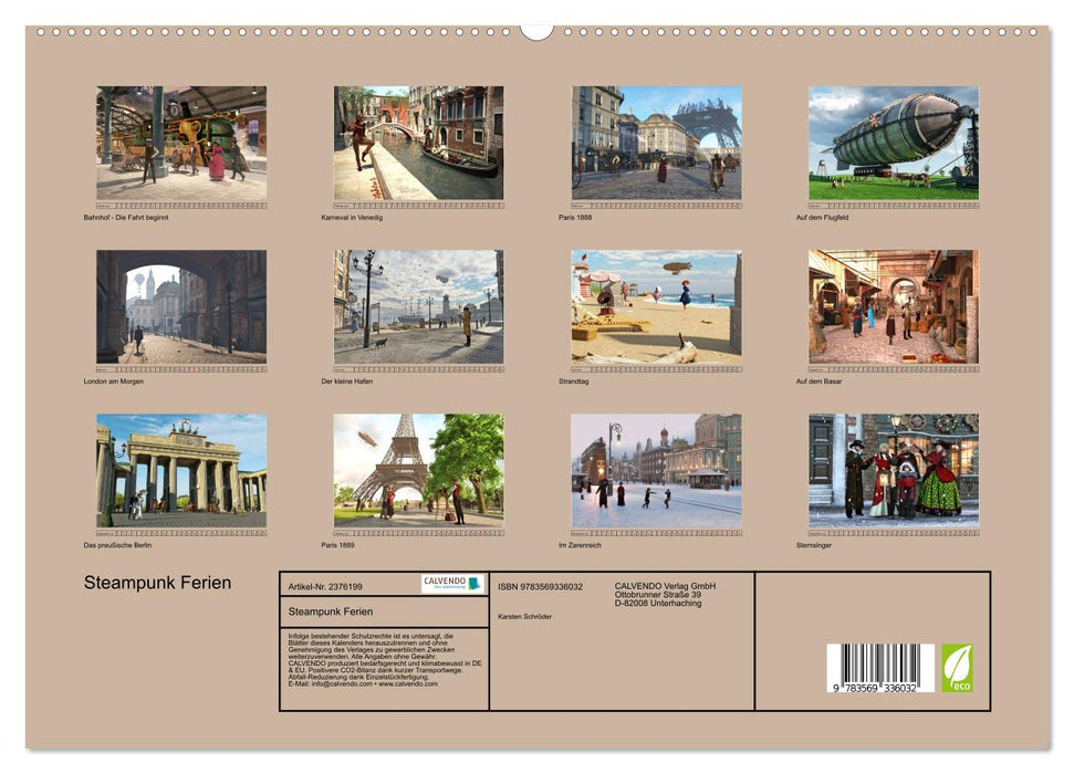 Steampunk Ferien (CALVENDO Premium Wandkalender 2027)