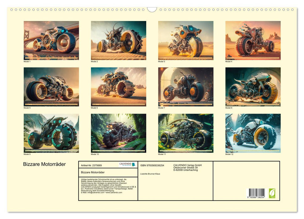 Bizzare Motorräder (CALVENDO Wandkalender 2027)