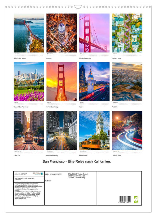 San Francisco - Eine Reise nach Kalifornien. (CALVENDO Wandkalender 2027)