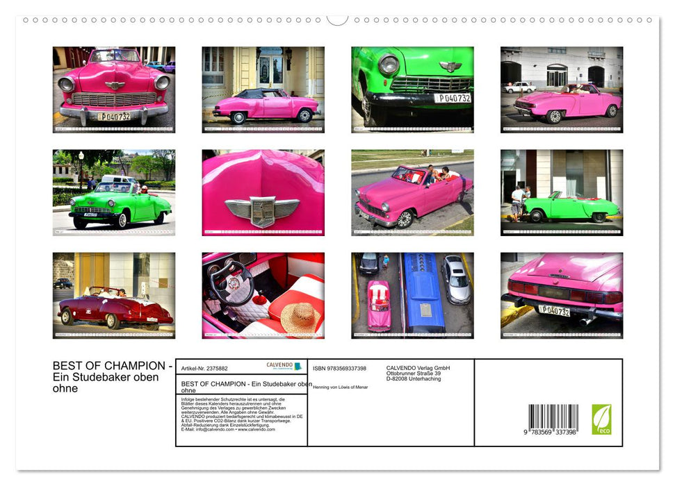 BEST OF CHAMPION - Ein Studebaker oben ohne (CALVENDO Premium Wandkalender 2027)