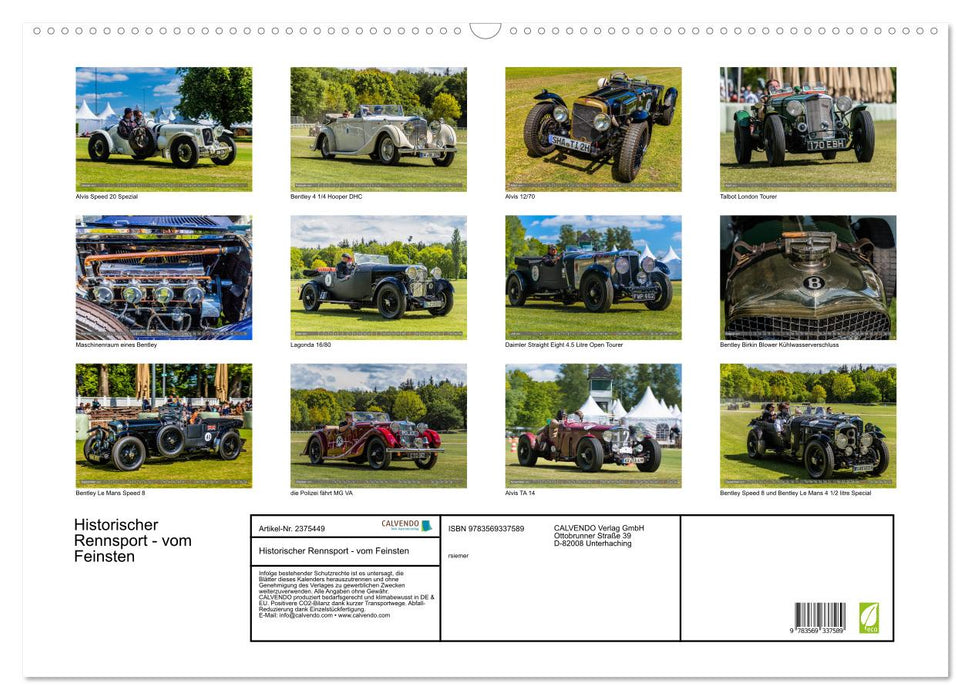 Historischer Rennsport - vom Feinsten (CALVENDO Wandkalender 2027)
