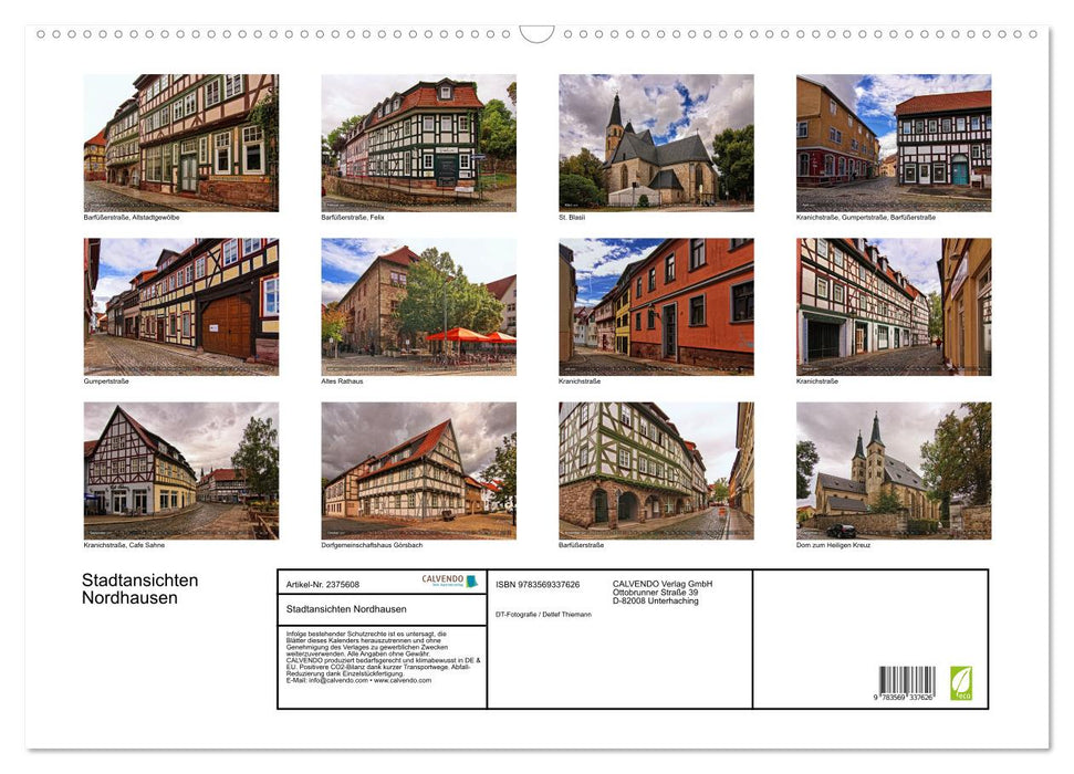 Stadtansichten Nordhausen (CALVENDO Wandkalender 2027)