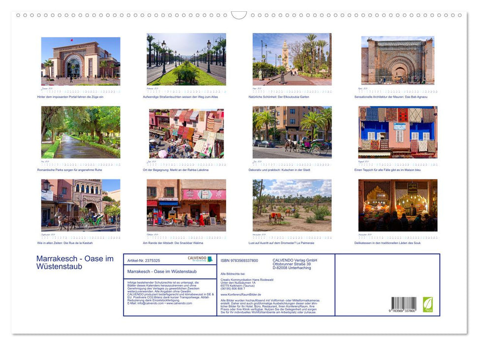 Marrakesch - Oase im Wüstenstaub (CALVENDO Wandkalender 2027)