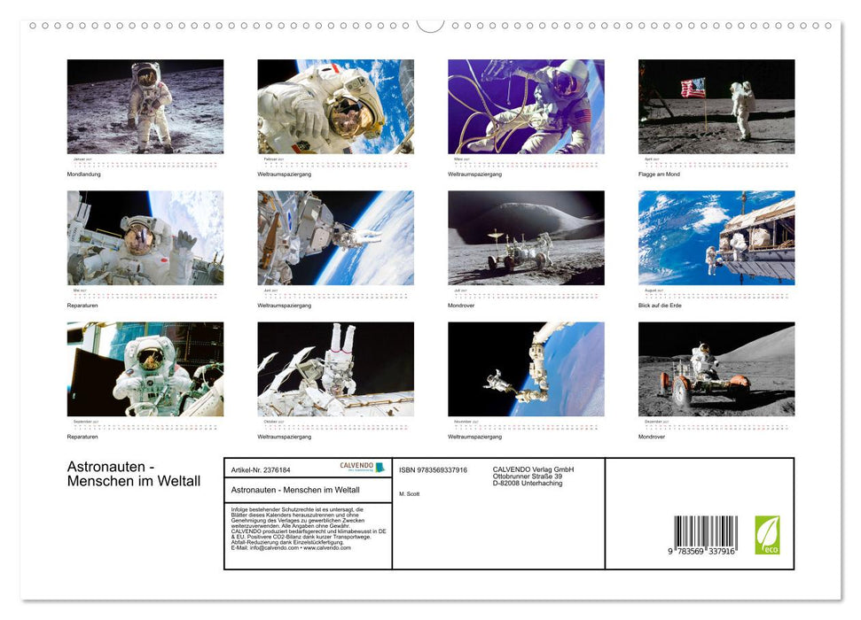 Astronauten - Menschen im Weltall (CALVENDO Premium Wandkalender 2027)