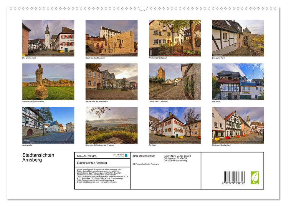 Stadtansichten Arnsberg (CALVENDO Premium Wandkalender 2027)