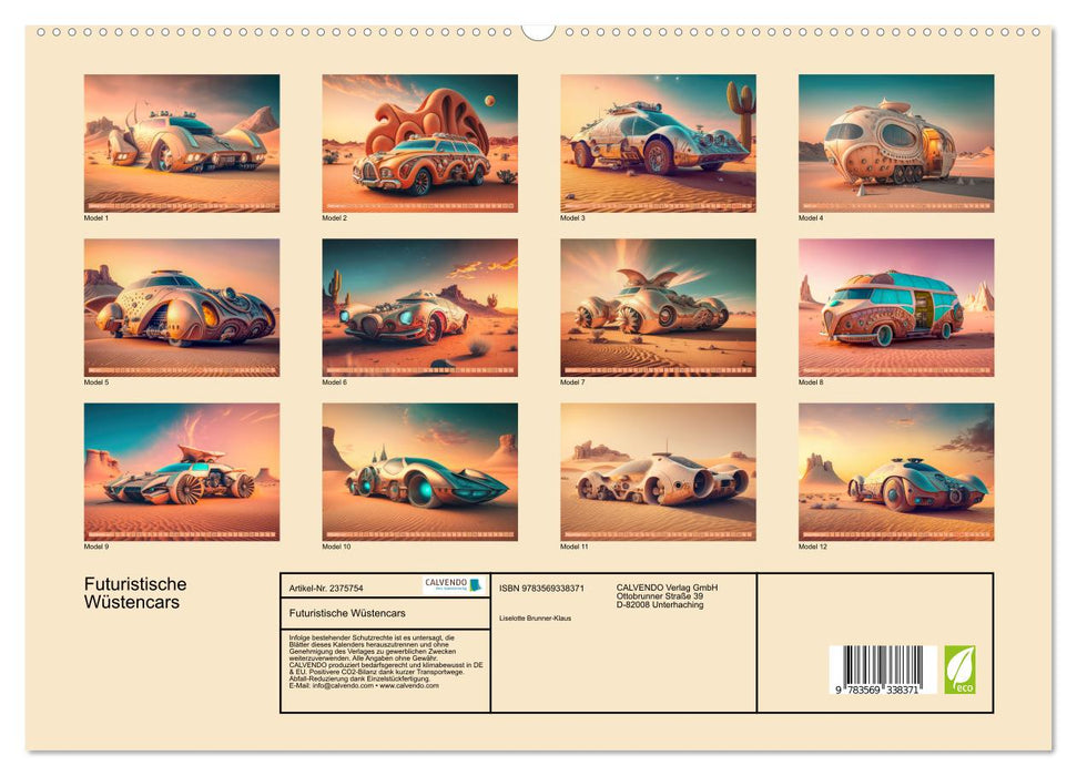 Futuristische Wüstencars (CALVENDO Premium Wandkalender 2027)