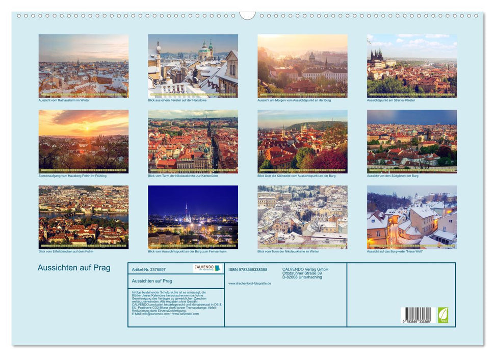 Aussichten auf Prag (CALVENDO Wandkalender 2027)