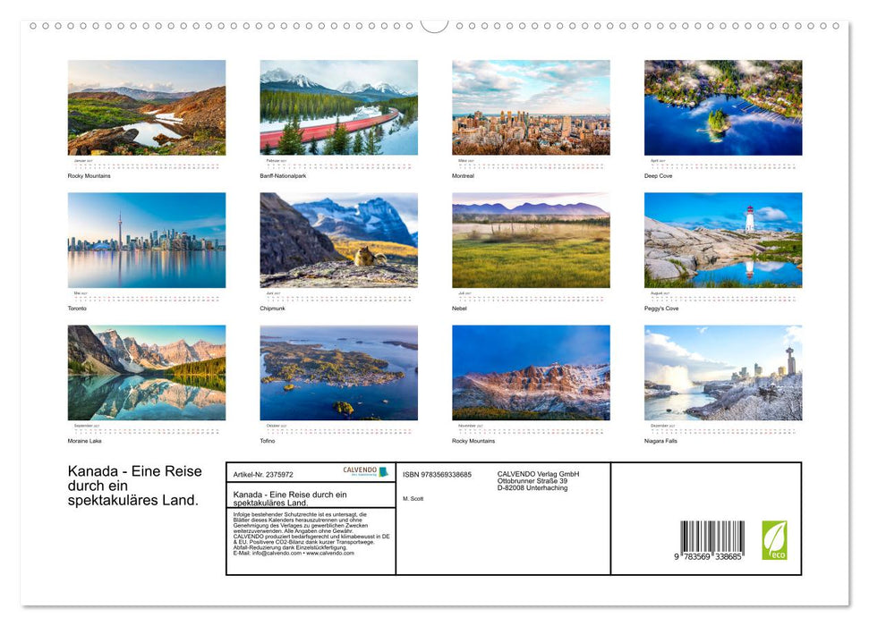 Kanada - Eine Reise durch ein spektakuläres Land. (CALVENDO Premium Wandkalender 2027)