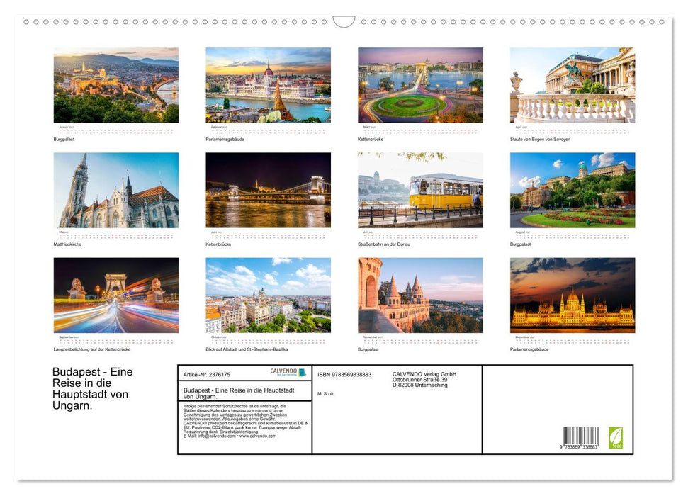 Budapest - Eine Reise in die Hauptstadt von Ungarn. (CALVENDO Wandkalender 2027)