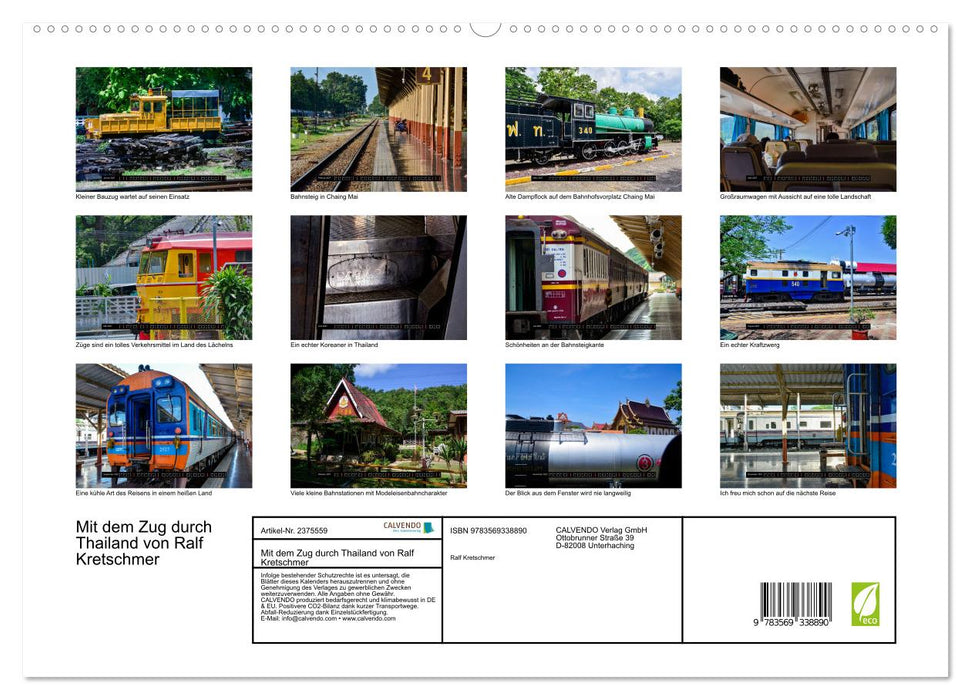 Mit dem Zug durch Thailand von Ralf Kretschmer (CALVENDO Premium Wandkalender 2027)