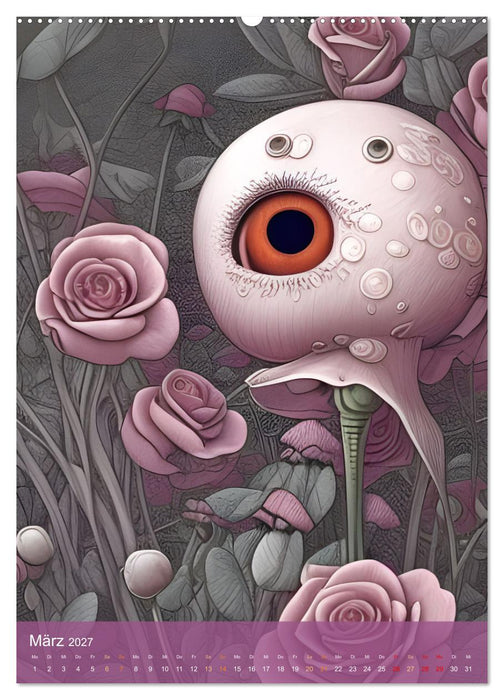Rosige Aussichten - Diese Blumen beobachten dich auf Schritt und Tritt (CALVENDO Wandkalender 2027)