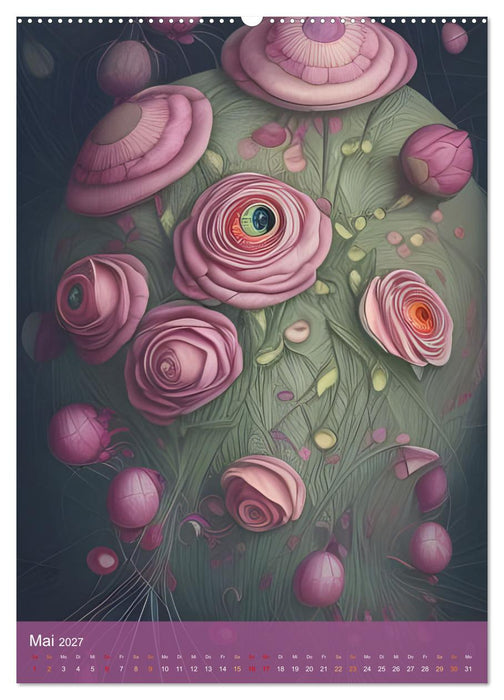 Rosige Aussichten - Diese Blumen beobachten dich auf Schritt und Tritt (CALVENDO Wandkalender 2027)