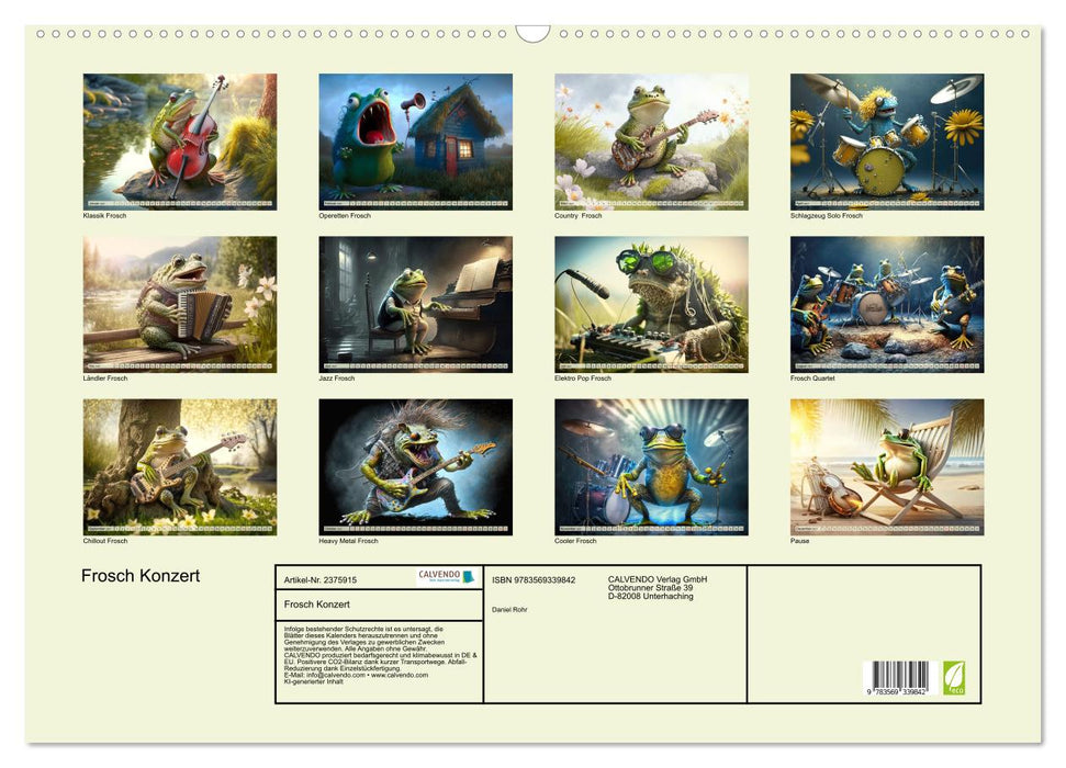 Frosch Konzert (CALVENDO Wandkalender 2027)