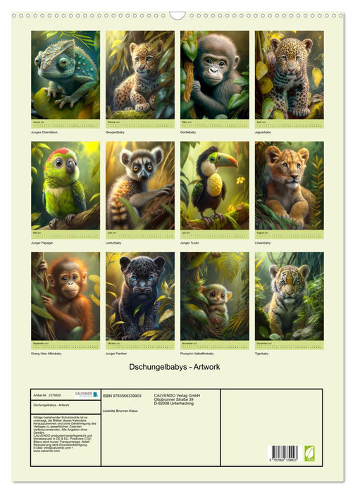 Dschungelbabys - Artwork (CALVENDO Wandkalender 2027)