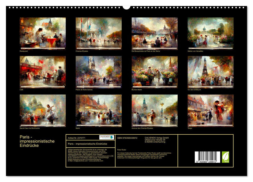 Paris - impressionistische Eindrücke (CALVENDO Premium Wandkalender 2027)
