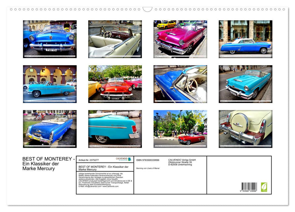 BEST OF MONTEREY - Ein Klassiker der Marke Mercury (CALVENDO Wandkalender 2027)