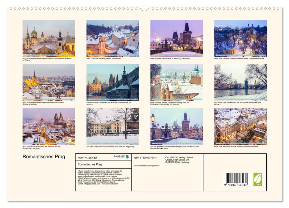 Romantisches Prag (CALVENDO Premium Wandkalender 2027)