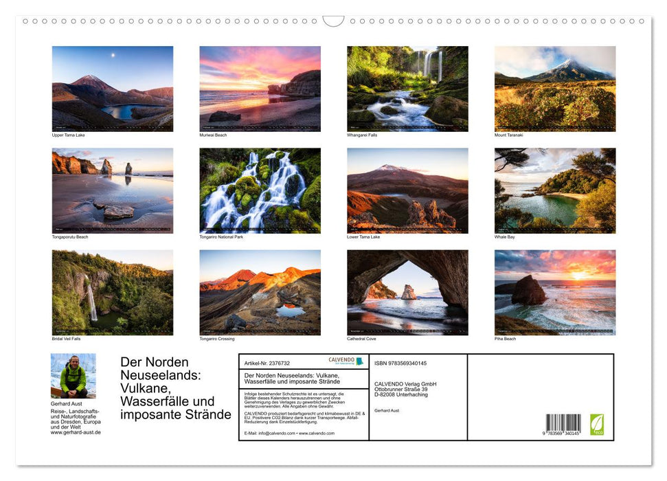Der Norden Neuseelands: Vulkane, Wasserfälle und imposante Strände (CALVENDO Wandkalender 2027)